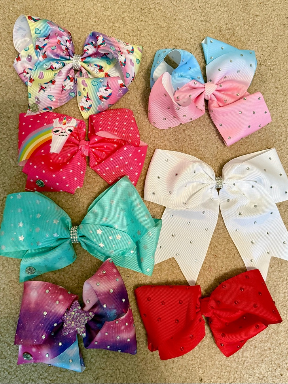 Jojo Siwa Style Large Rhinestone Hair Bows - Assorted Colors